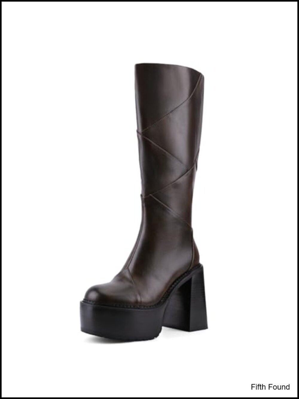 QIV Women's Knee High Platform Boots Faux Leather Chunky Heel Side Zip
